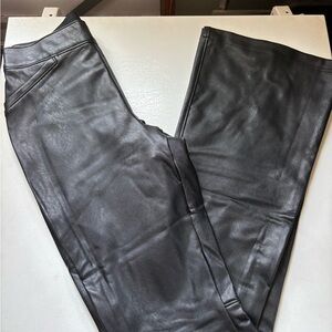 SPANX Black Pleather Wide Leg Pants